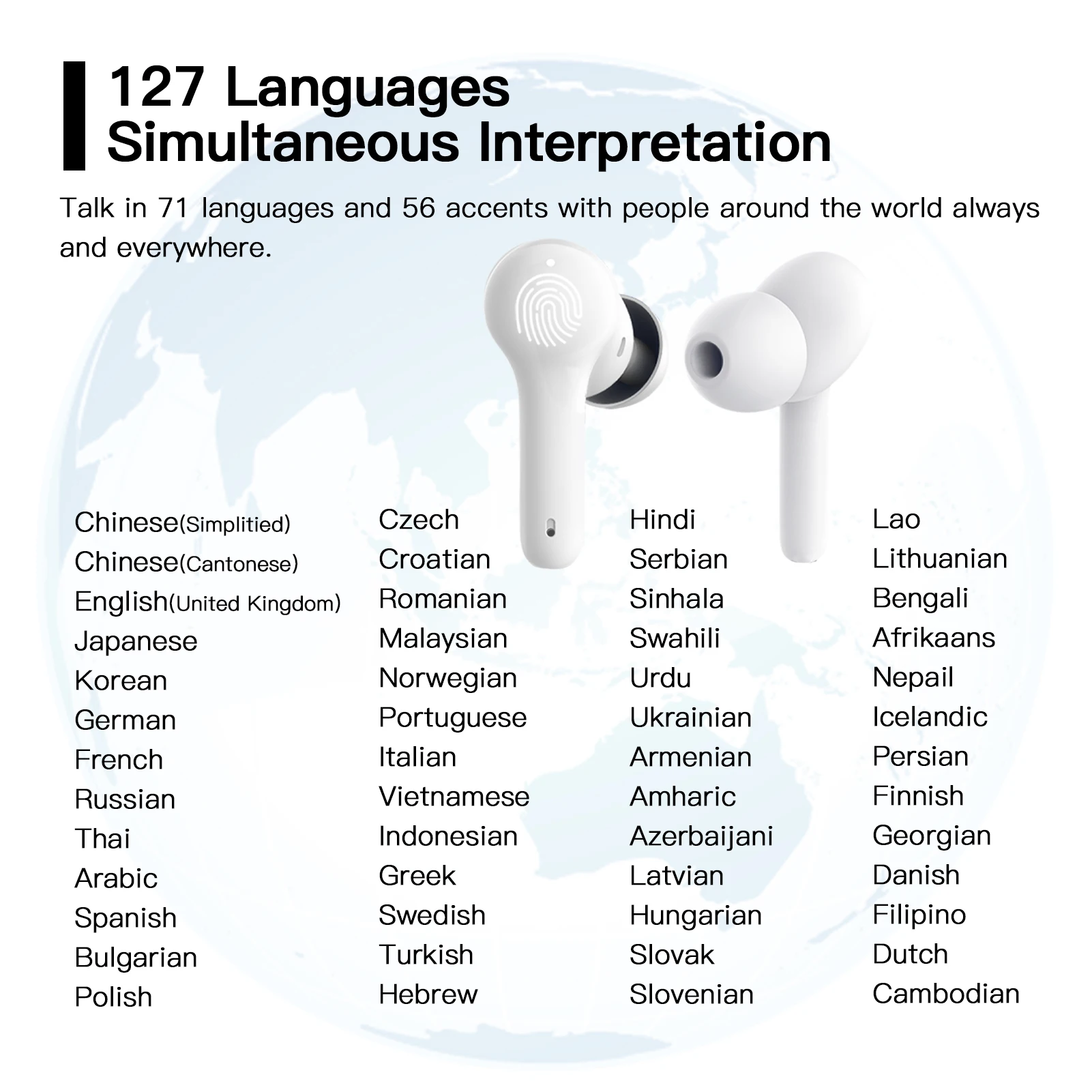 M6 Language Translator Earbuds Support Online 71 Languages Offline 8 Languages Real Time Translation Bluetooth Earphone Headsets translator earbuds voice translator language translator translator earphones translation headset