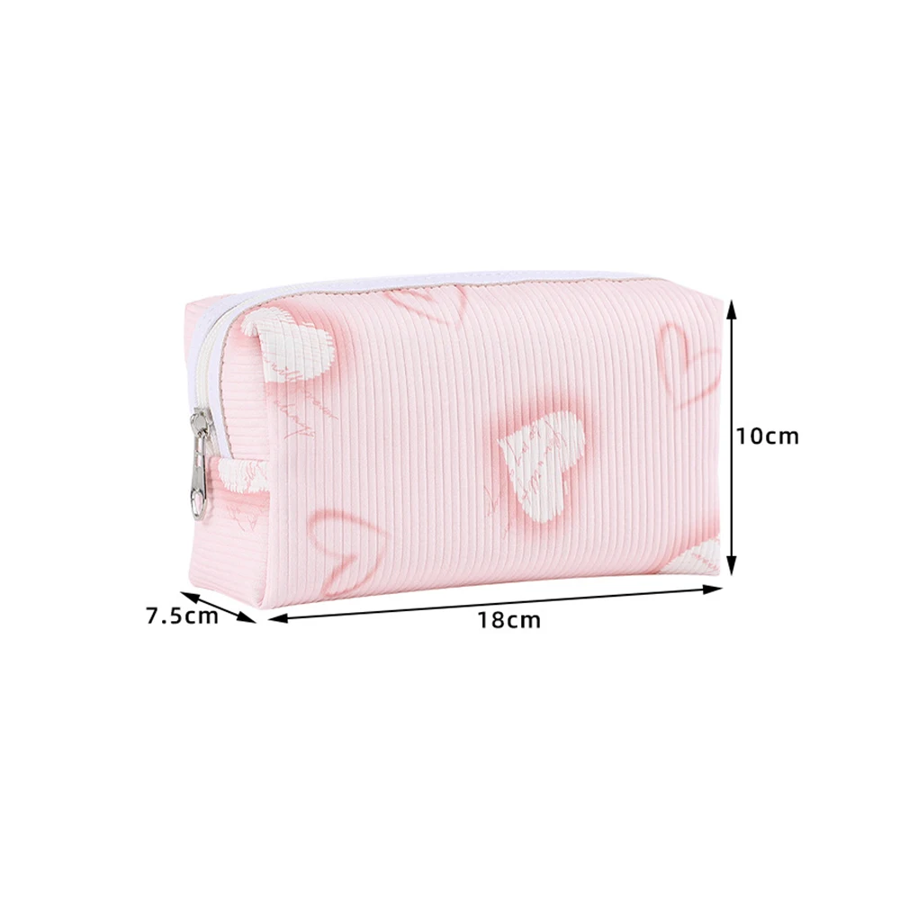 Kawaii Cosmetic Bag Love Pouch Large Capacity Portable Lipstick Storage Women Makeup Handbags Travel Organizer Pencil Case