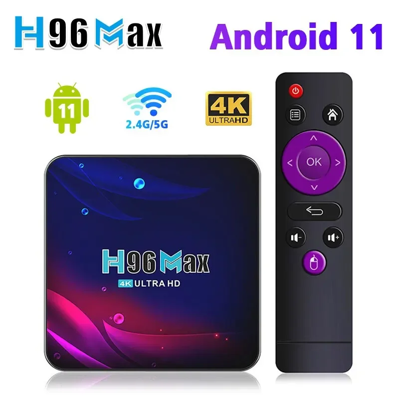 

H96 Max V11 Smart TV BOX Android 11 4GB 32GB 64GB RAM Rockchip 3318 4K Google 3D Video BT4.0 4K Media Player Set Top Box