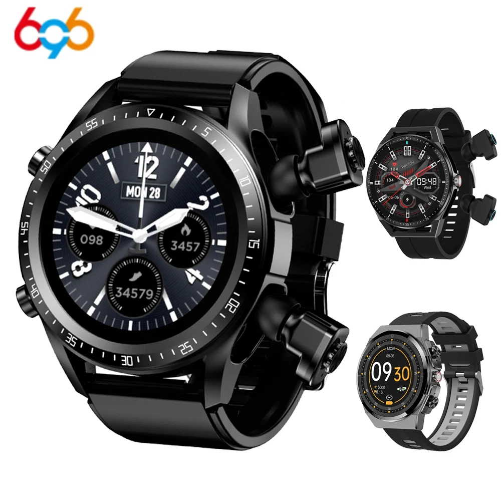 

TWS 2 In 1 Blue Tooth Earphone Smart Watch HIFI Music Headset 1.28 Inch Heart Rate Sports Earbuds Wireless Headphone Smartwatch