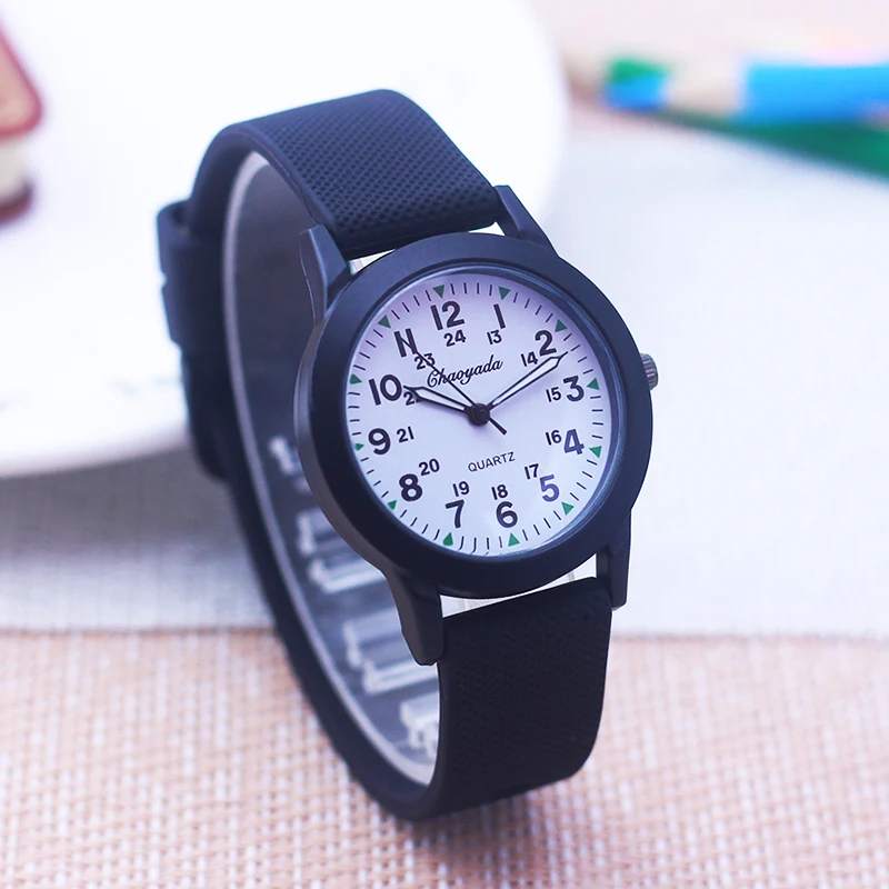 2025 New Style Children Boys Girls Simple 24 Hours Luminous Hands Sports Silicone Strap Watches Jelly Colors Quartz Wristwatches 3