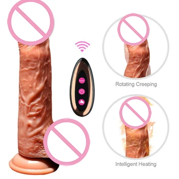 Huge Dildos Sex Toys for Women Silicone Big Penis Heating Wireless Telescopic Swing Thrusting Vibrator Sex Machine Adult Toy 2