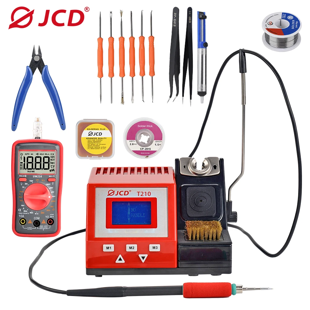 JCD T210 Soldering Station 85W LCD Display Adjustable Temperature Iron 1.5s Quick Heating Micro Electronic Repair Welding Tools t210 soldering station oled digital adjustment auto sleep 1s 1 5s quick heating jbc 210 micro electronic repair welding tools