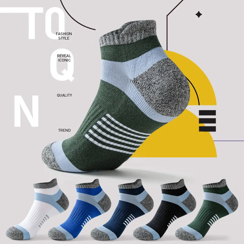 

Sports Socks Men's Socks Shock Absorbing Terry Cotton Sweat Absorbing Running Breathable Mesh Basketball Towel Socks