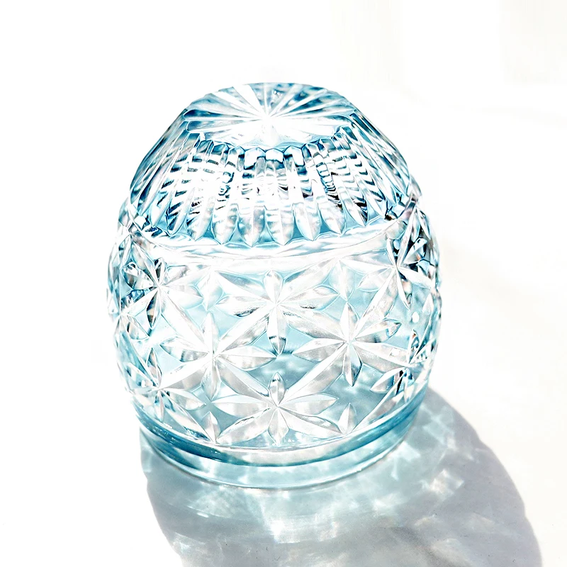 Drinking Glass Crystal Shot Glasses Liqueur Liquor Spirit Sake Glass Edo Kiriko Hand Cut Clear With Gift Box Sky Blue Red Green 3oz/90ml 1PC