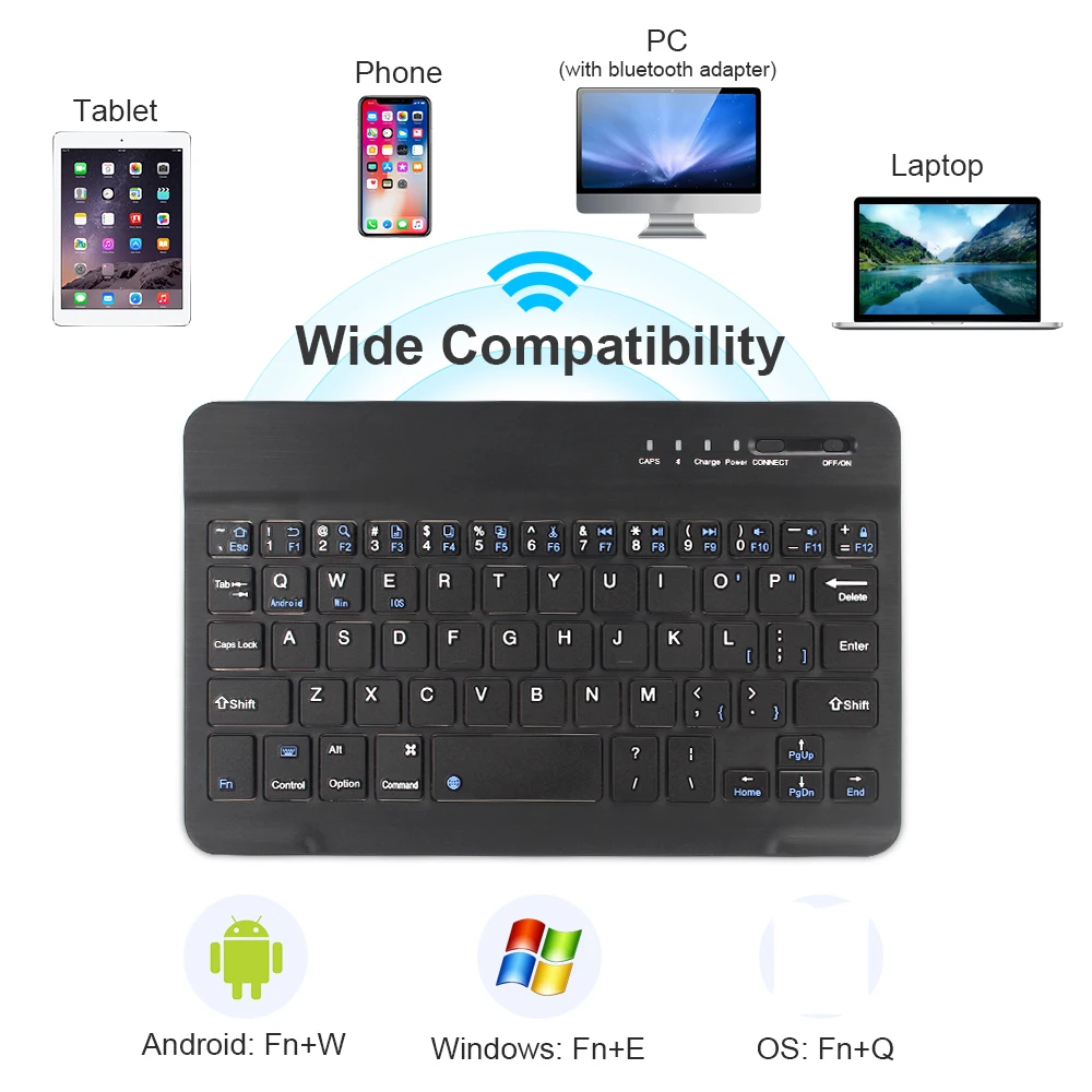 Bluetooth Wireless Keyboard Mini Keyboard For MacBook iPad 2.4G Rechargeable Gaming Receiver For Android iOS Windows
