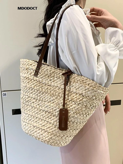 New Casual Large Capacity Tote Women Straw Handbags Luxury Woven