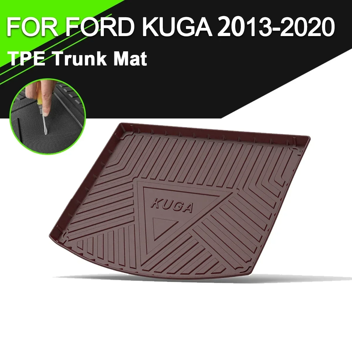 

Car Rear Trunk Cover Mat Rubber TPE Non-Slip Waterproof Cargo For Ford FOCUS TERRITORY ECOSPORT EDGE ESCORT MONDEO KUGA Fiesta