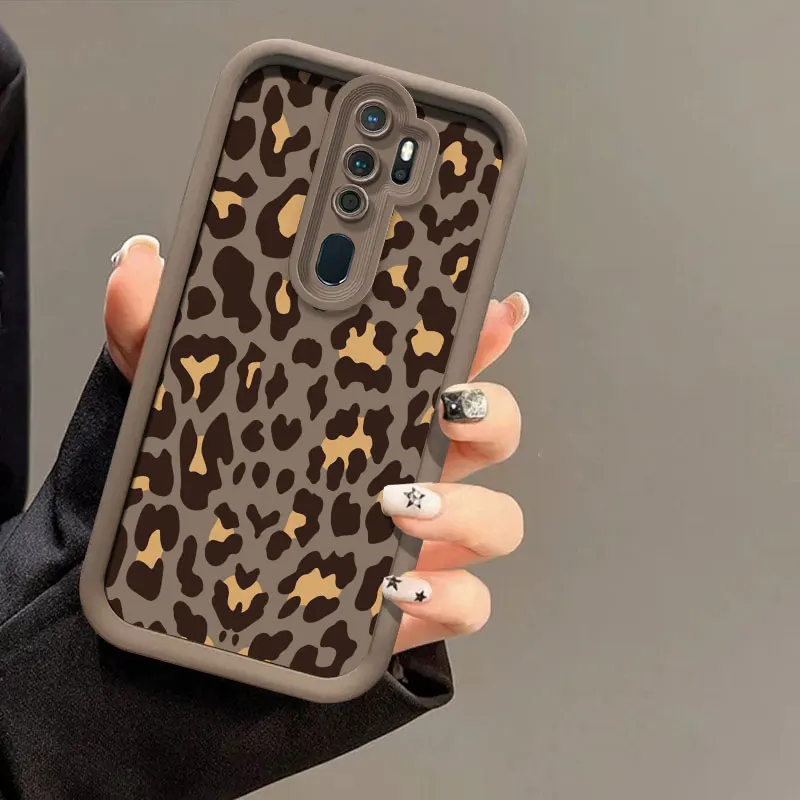 Leopard Print Shockproof Silicone Phone Case with Camera Lens Protection