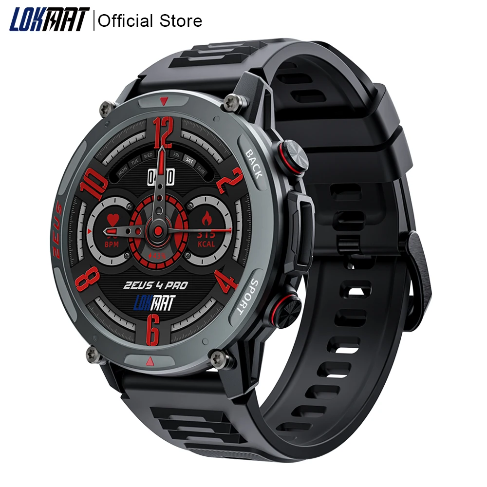 Lokmat-zeus Pro Amoled Relógio Inteligente Tela Redonda bt Calls Fitness Tracker Monitor de Freqüência Cardíaca para Telefone Inteligente 143