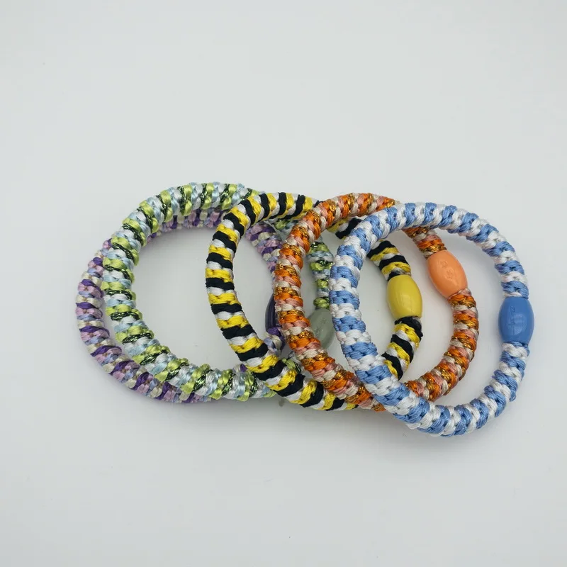 Set of 5 Colorful Elastic Hair Tie Bracelets