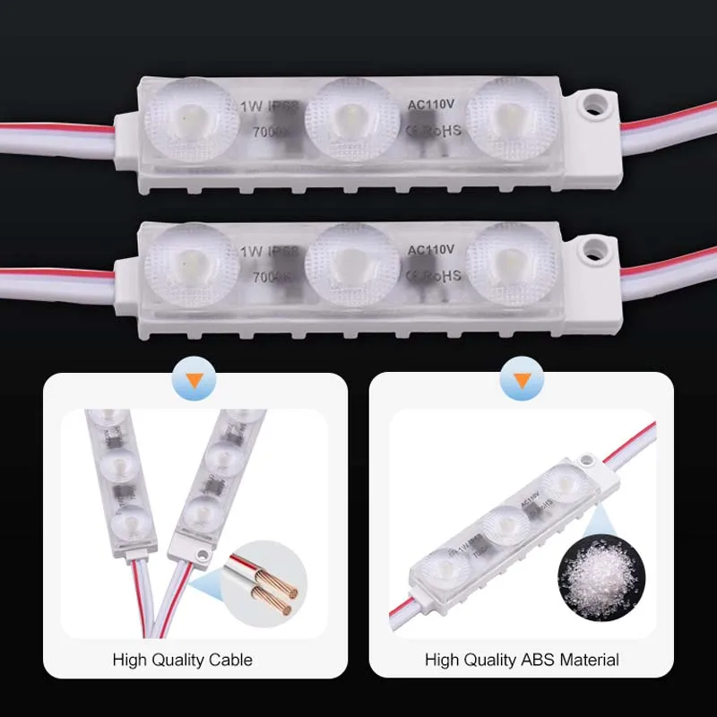 LED Modules 50pcs AC 110v High Power Waterproof For Sign Channel Letter IP68 Light box