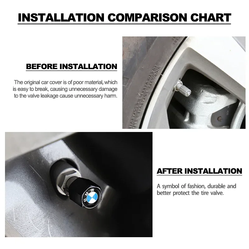 BMW E36 E46 E90 E60 E39 F30 F10 F20 E70 E53 G30 E91 악세사리용 키체인 키링 배지가 있는 자동차 휠 타이어 밸브 스템 캡