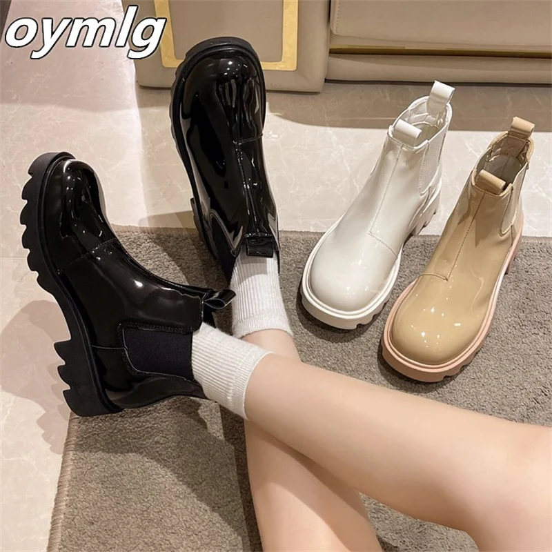 

Chelsea boots women's 2022 spring and autumn new small ankle boots thick bottom heightening short boots tide pipe boots