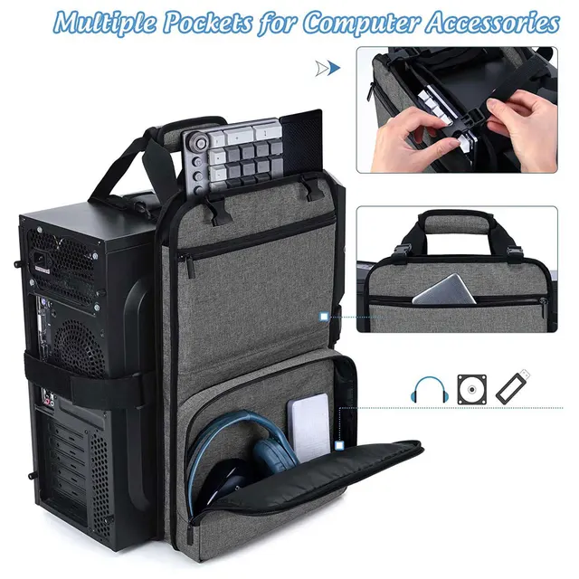 게이머 필수품: 안전한 보호와 편안한 운반을 위한 데스크탑 컴퓨터 케이스 벨트 거치대