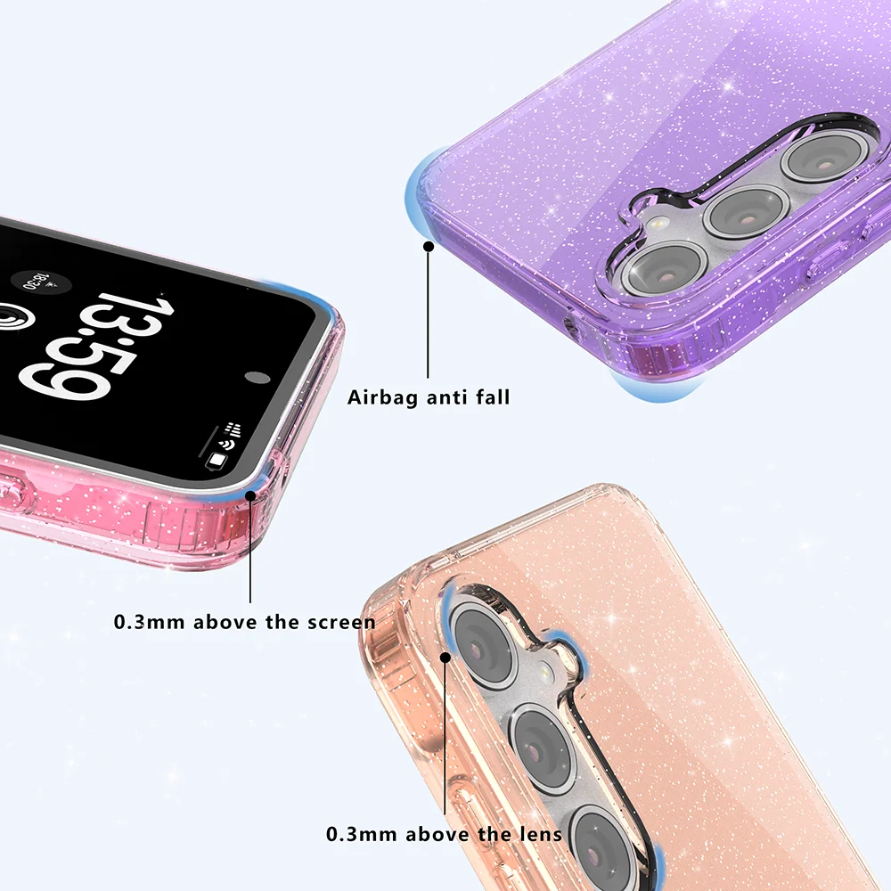 Luxury Glitter Transparent Shockproof Phone Case Cover