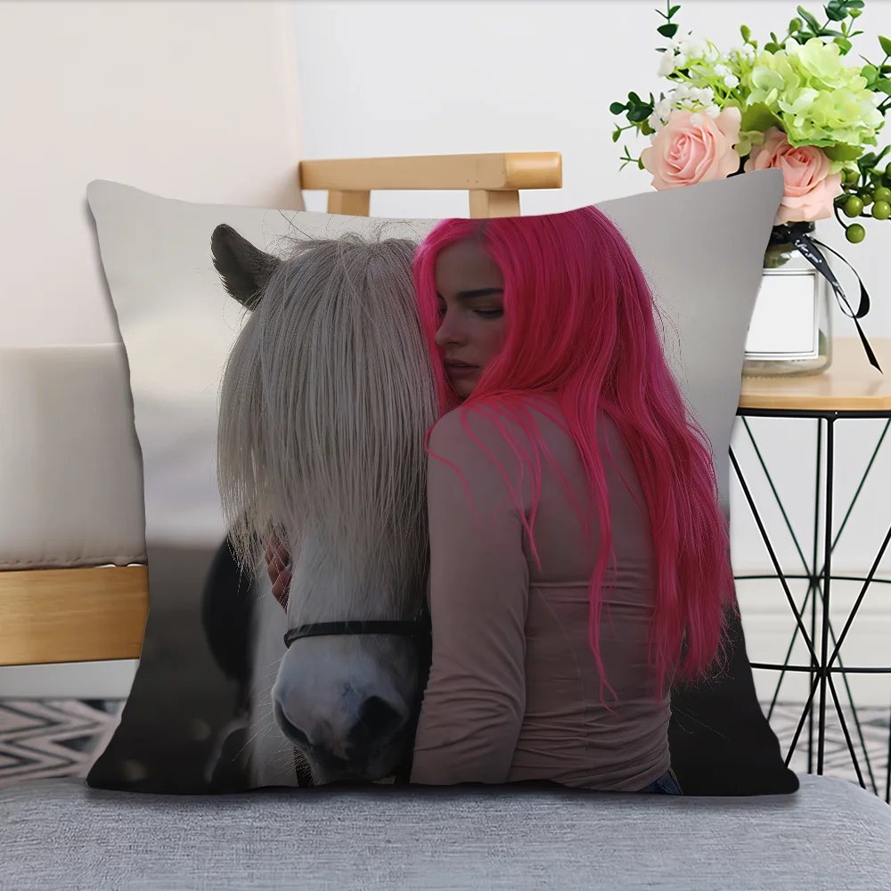 Sänger A-Addison Rae Addison Kissenbezug Kissenbezug Quadratisches Kissen Zimmer Schlafzimmer Kopfteil Sofa Wohnzimmer Rückenlehne Nickerchen Zeit – Detail 7