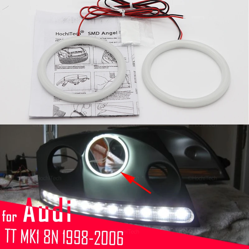 Per Audi Tt Mk1 8N 1998-2006 Accessori Auto Ultra Luminoso Luce Del Giorno Drl Cotone Occhi D'Angelo Demone Eyes Kit Bianco Caldo Halo Anello