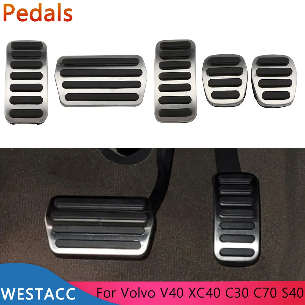 Car Pedals for Volvo V40 XC40 C30 C70 S40 2013 2014 2015 Fuel Gas Brake Accelerator Pedal Pad Cover Accessories