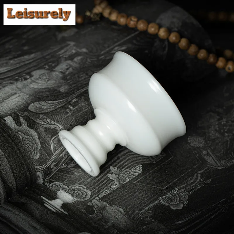 Dehua Fair Jade Clay High Footed Tea Cup, Household Chinese Single Master Ceramic Kung Fu Set, Tasting Cup