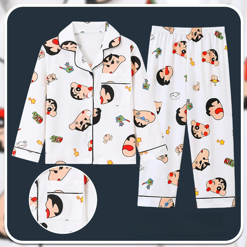 Kawaii Sanrio Children Pajama Sets Cardigan Comfortable Soft Breathable Night Clothes Boys Girls Suitable Housewear Autumn 5