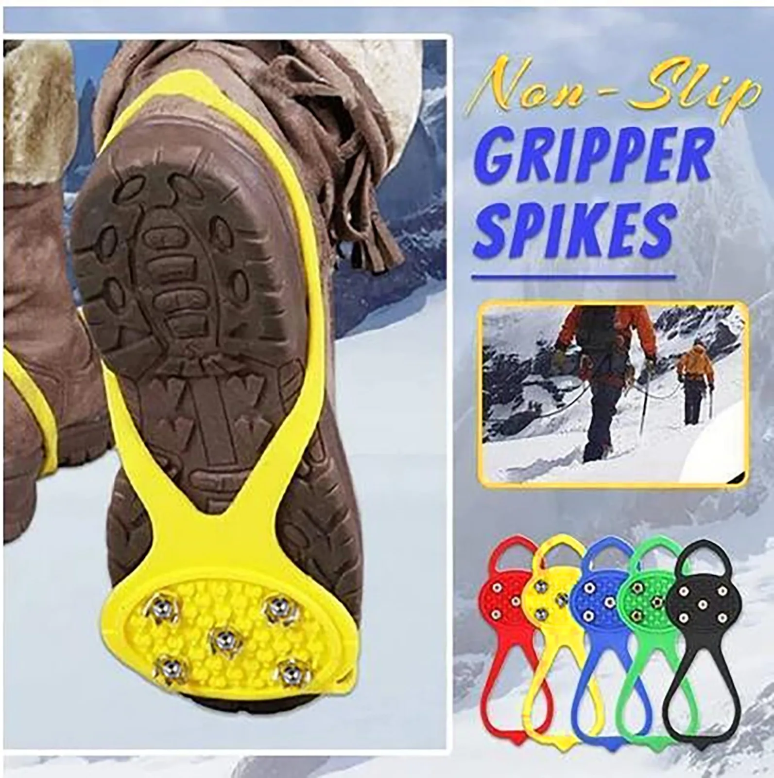 Snow Cleats Ice Spikes Grips Crampons For Hiking Winter Walking Climbing Fishing 25#
