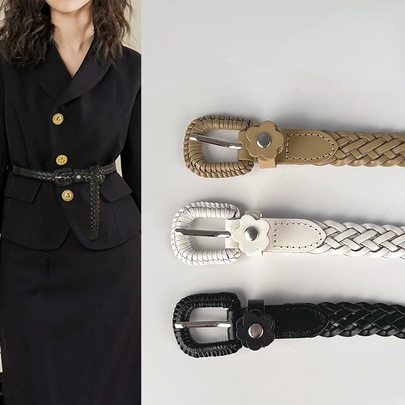 

Ремень Плетеный женский из воловьей кожи, 1,8 см