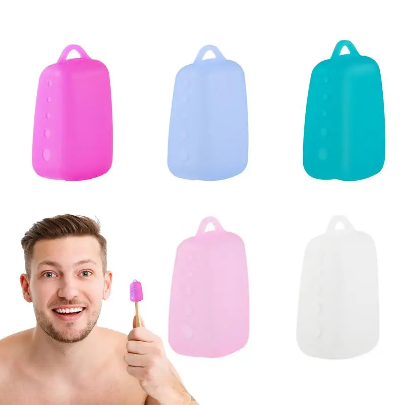

Toothbrush Head Cover Toothbrush Head Protective Cover Storage Box Dustproof Silicone Toothbrush Set Portable Toothbrush Cover