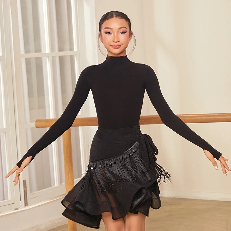 New Latin Dance Skirt For Girls Cha Cha Rumba Dance Clothes