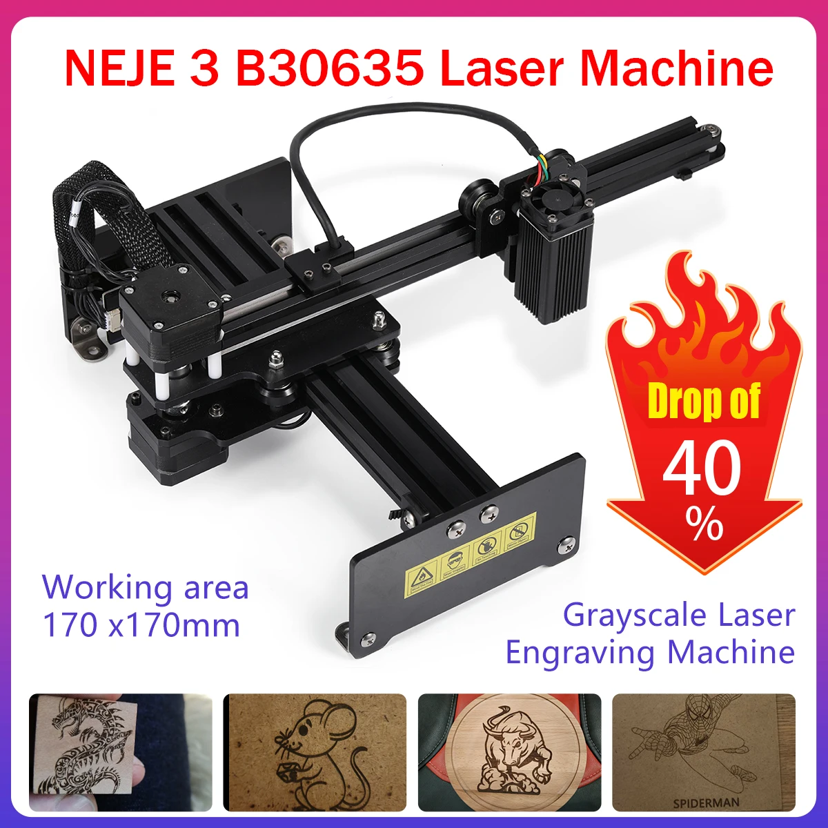 NEJE 3 N30820 Laser Engraving Machine Desktop Laser Cutter Cutting Laser Printer CNC Router Engraver Wireless APP DIY woodworking bench for sale Woodworking Machinery