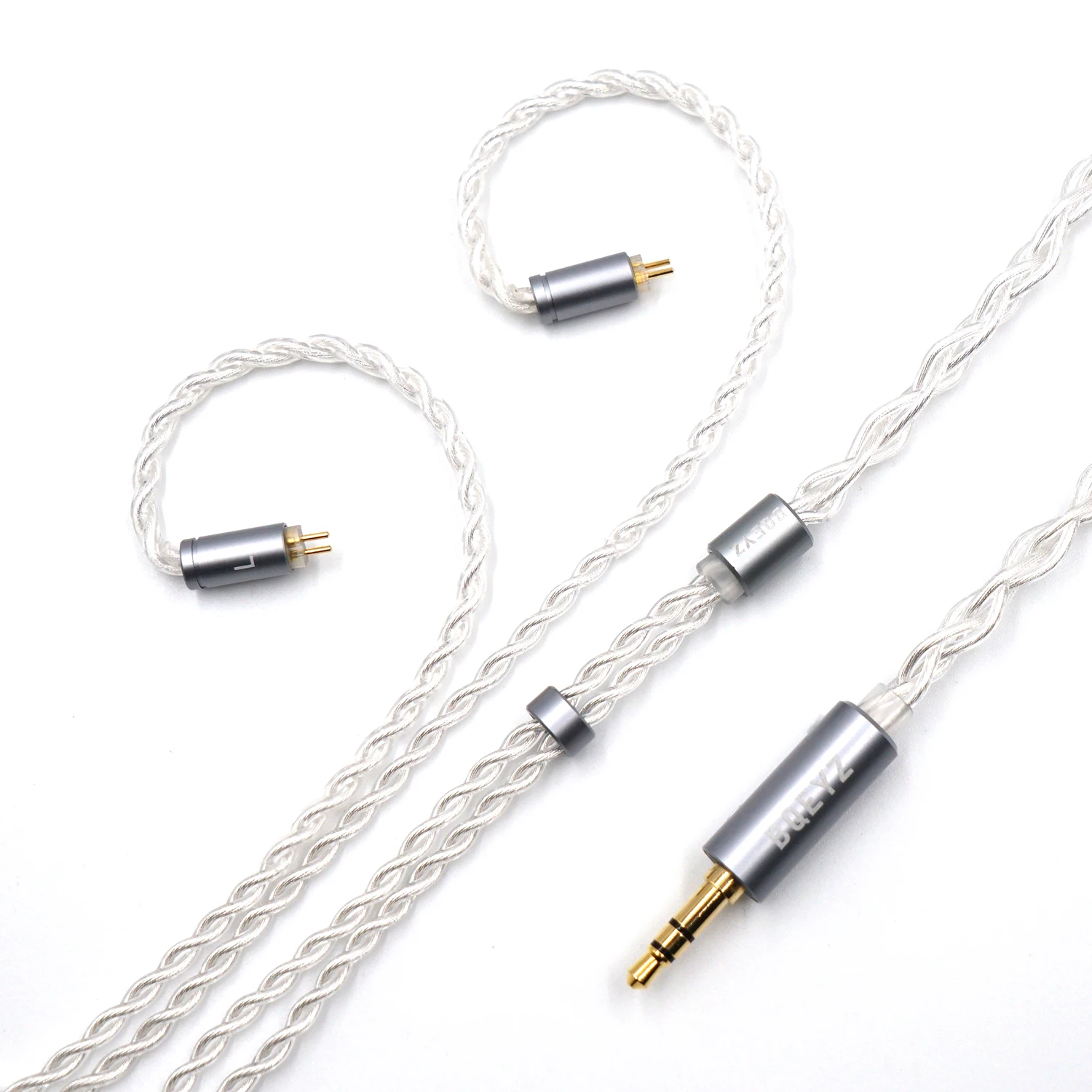 

BQEYZ Imported 4 Strands Single Crystal Copper Silver Plated Earphone Replace Cable 3.5 2.5 4.4mm 0.78mm 2Pin Replaceable Wire