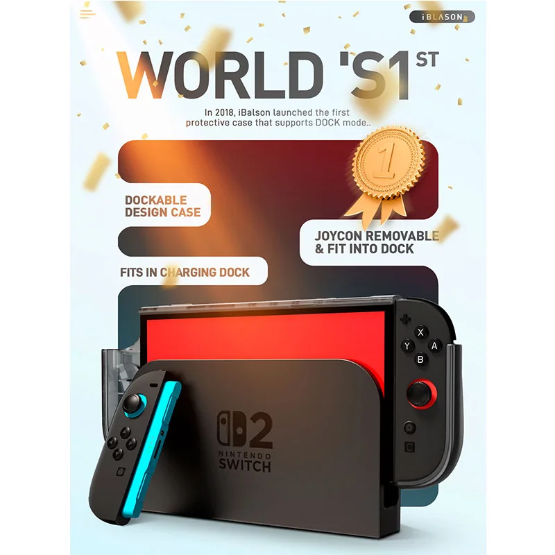 For Nintendo Switch 2 Case 2025 I-BLASON Durable Slim Matte
