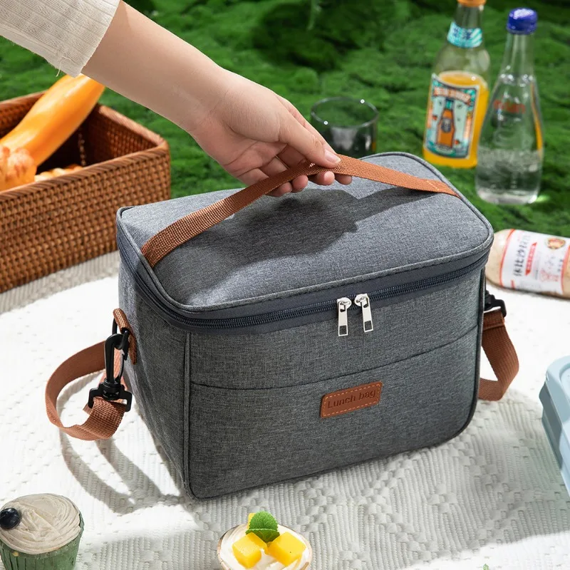 Casual Lunch with Rice Thickened Aluminum Foil Long-Lasting Fresh-Keeping Ice Bag Worn Cross-Body Portable Outdoor Insulated Bag