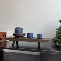 New Chinese Solid Wood Tray Tea Set Household TeaRoom Tea CupOrnament Wooden Tray Singing Bowl Bandejas Decorativas Jewelry Dish 2