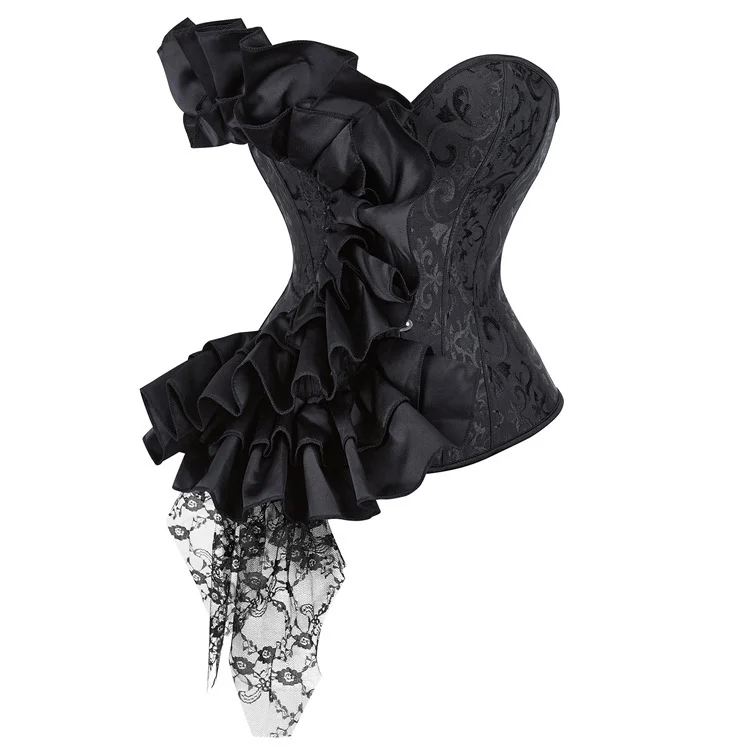 The new corset is a one piece decorated satin lace court fishbone corset