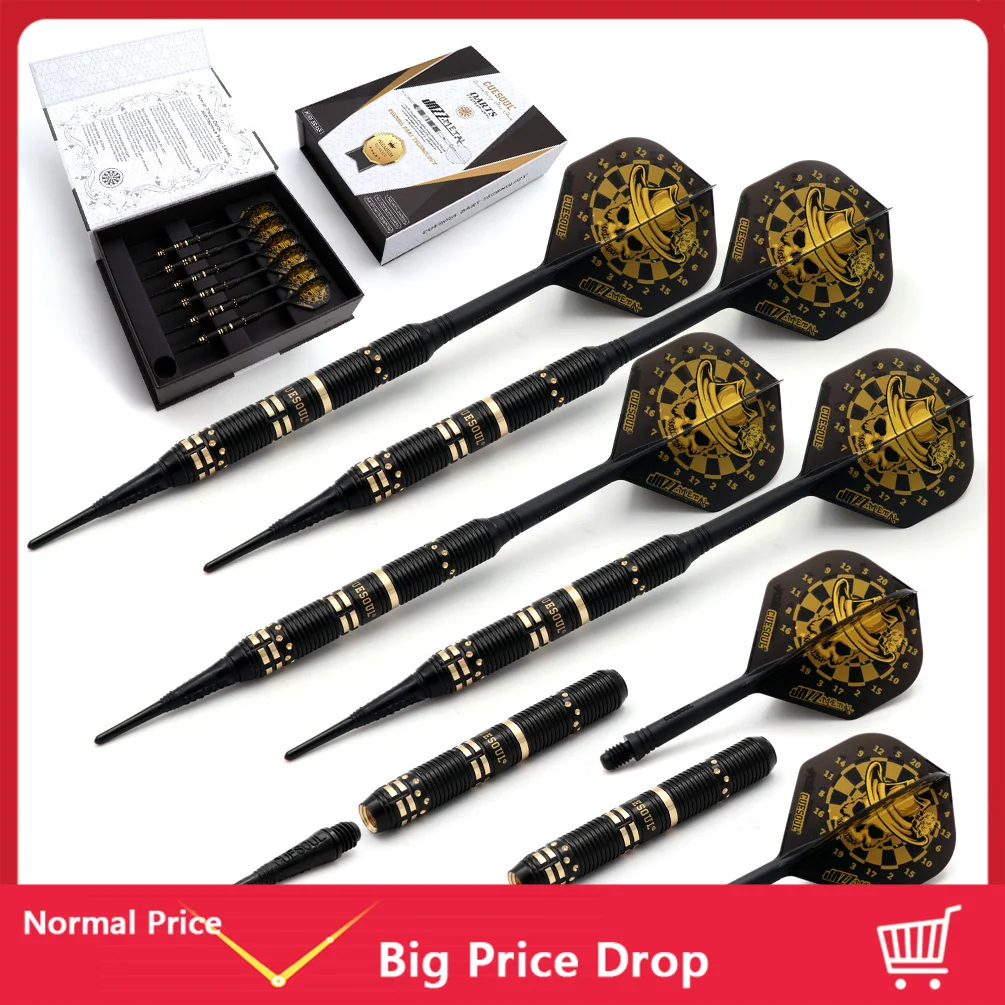 

CUESOUL Jazz - Metal 6PCS Soft Tip Darts Pin Set 20g With AK5 Integrated Flights