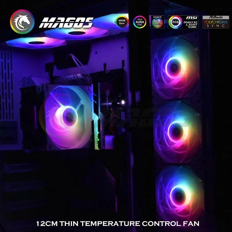 Pwm Cooling Fan 15 mm Thin Cpu Cooler Radiator para Sistema de Refrigeração de Água pc Gamer Faça Você Mesmo Gabinete Mod Computador Fino Ventilador 120 mm - Imagem 6