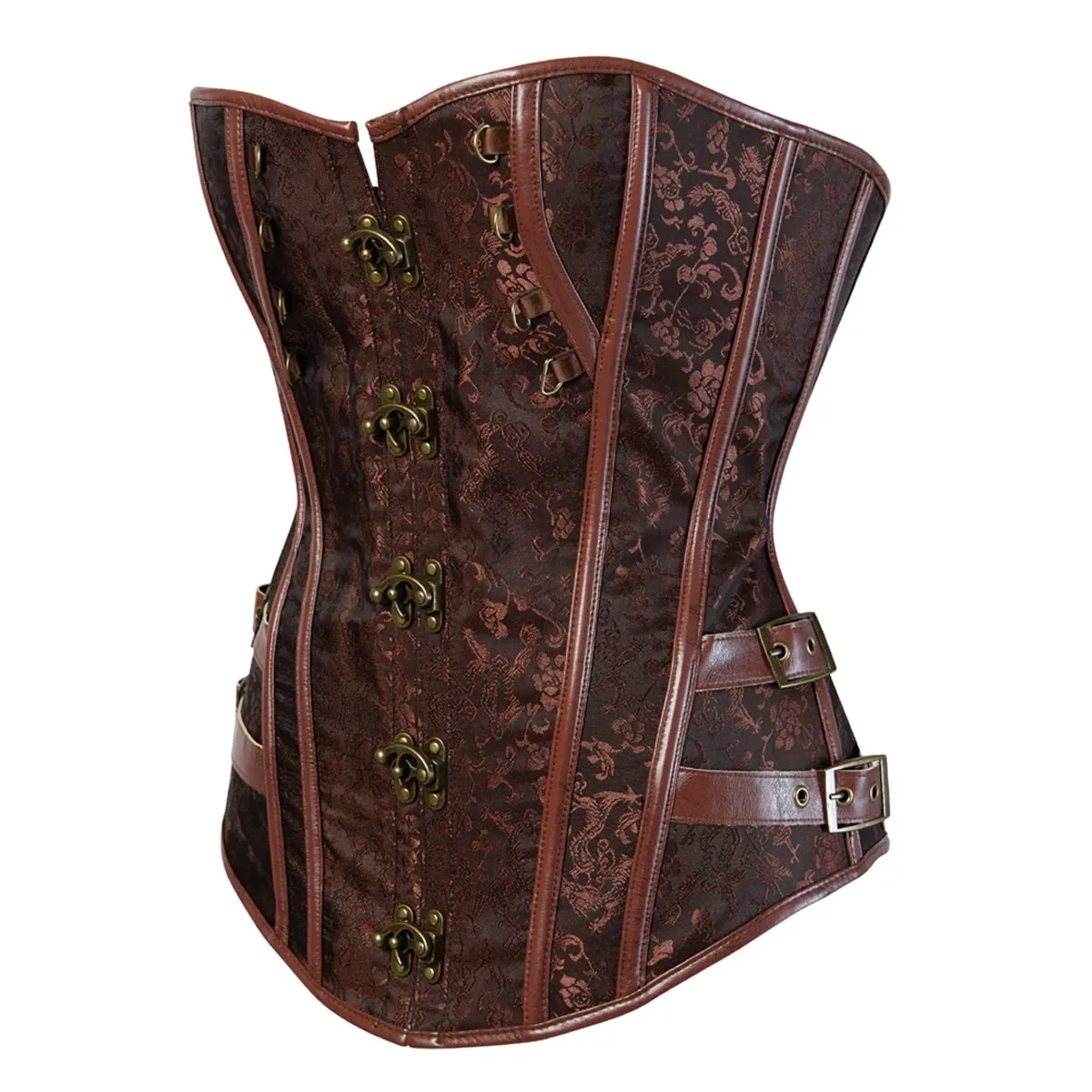 Corset Bustier Top Waist Corset Lace Corset Sapubonva Corset Bustier Steampunk Clothing Women Top Plus Size Vintage Outerwear Corselet Overbust Pirate Costume Brown Black