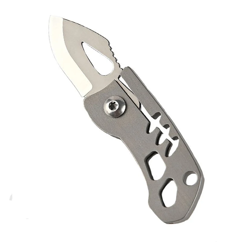 

Titanium Alloy Folding Knife Keychain Camping Mini Pocket Knife Survival Multitool Express Unboxing Fruit Cutter Gift