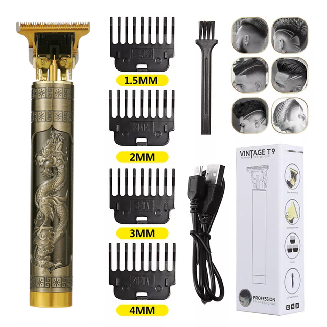 direct sales T9 dragon and phoenix Buddha head hair clipper electric clipper razor retro oil head fader