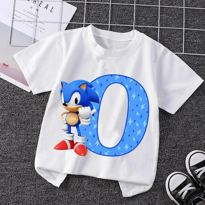 thumbnail image 1 of Nuevas camisetas de Sonics para niños, camisetas gráficas con letras en inglés de dibujos animados, lindas camisetas casuales de manga corta para niños, ropa para niños 2024, 1 of 5