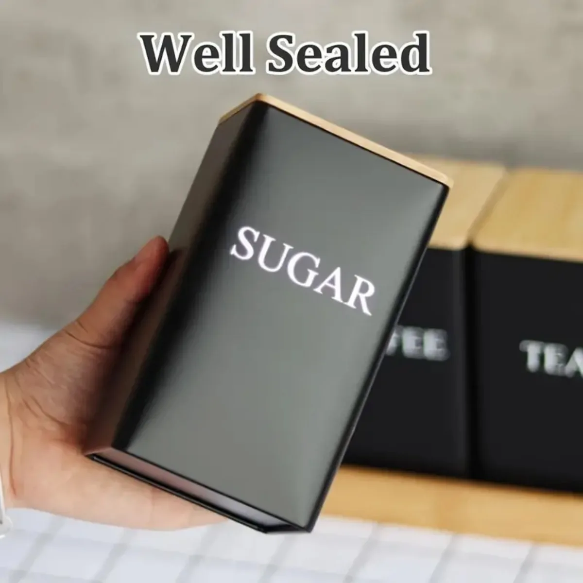 3pcs TEA COFFEE SUGAR Three Combination Set Storage Boxes Can Store Tea Coffee Fruit Tea Candy Etc Kitchen Storage Set rotating storage box
