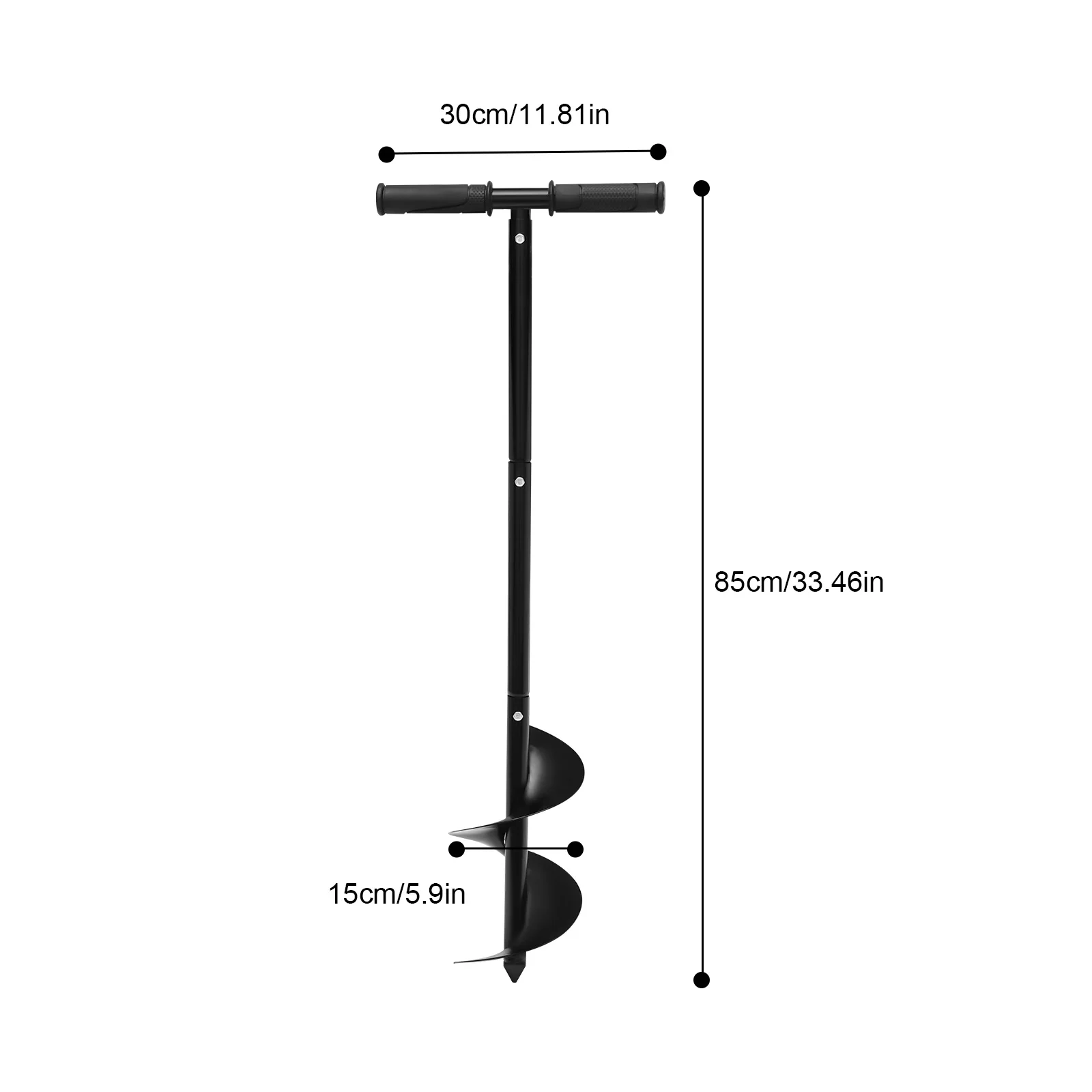 150mm Manual Post Hole Digger – Garden Auger Tool For Fence Posts, Planting, Umbrella Anchors & Mixing