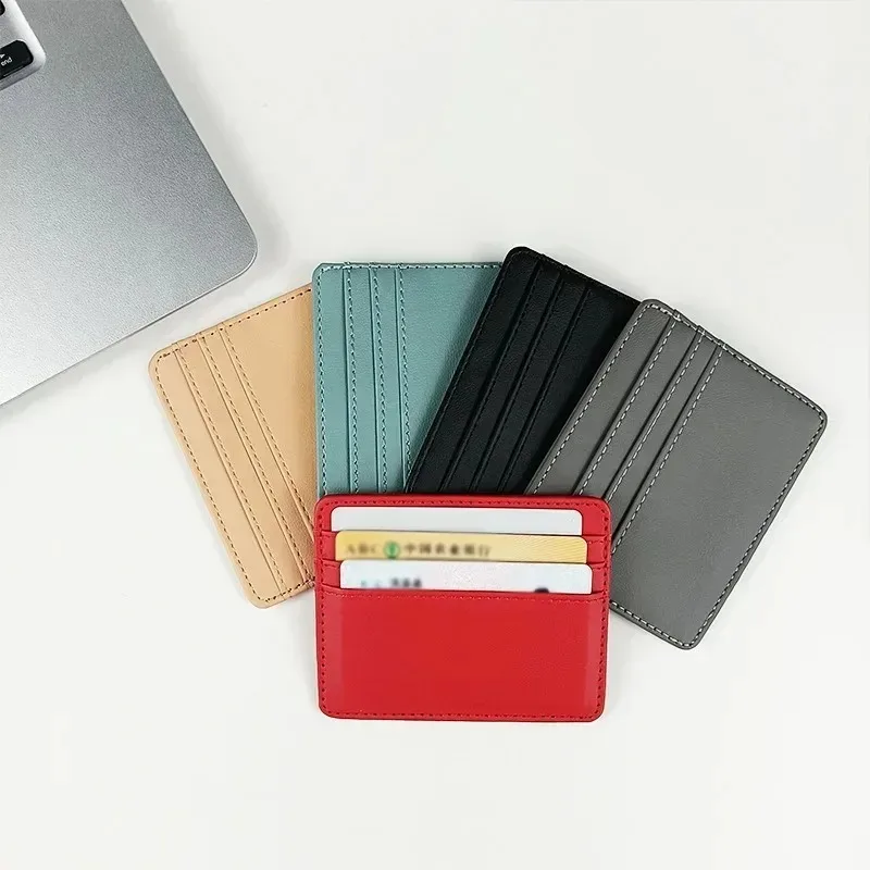 Credit Card Holder Fashionable Men's and Women's Ultra-thin PU ID Card Bag Mini