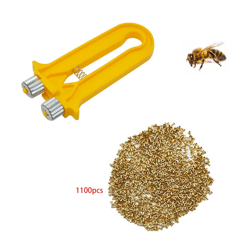 1100Pcs Copper Eyes With Beehive Nest Box Frame Tensioner Beekeeping Tools Hole Bees Nest Box Foundation Beehive Tools