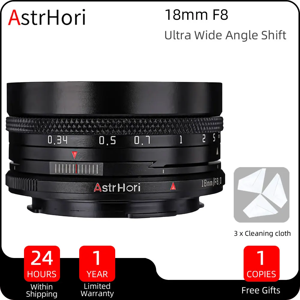 Astrhori 18Mm F8 Tilt Shift Full Frame Obiettivo Ultra Grandangolare Per Obiettivi Per Fotocamera Sony E Canon Rf R Nikon Z Mount