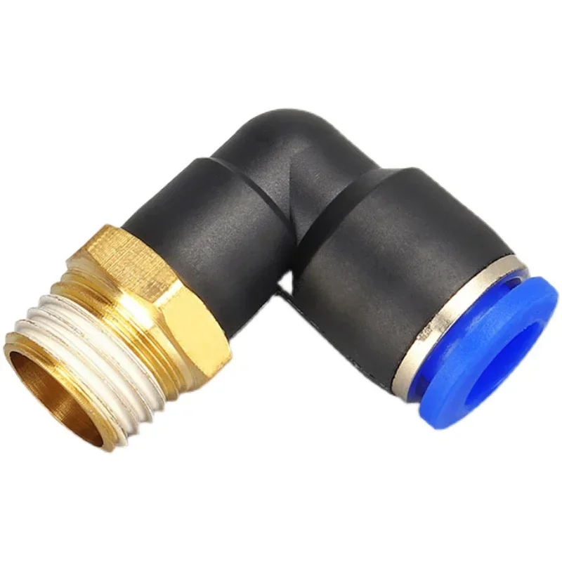 50/100/500PCS Pneumatic Air Connector PL 4/6/8/1012mm Thread 1/8 1/4" 3/8" 1/2" Trachea Elbow Air Fittings Hose Quick Connectors