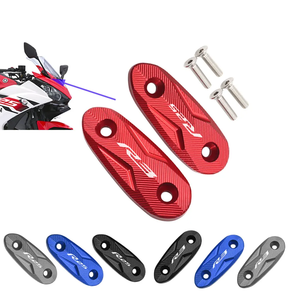 

For YAMAHA YZF-R3 YZF-R25 2019-2023 Rearview Mirror Hole Cover Cap Base Spacer Extender Motorcycle Side Mirror Extension Adapter