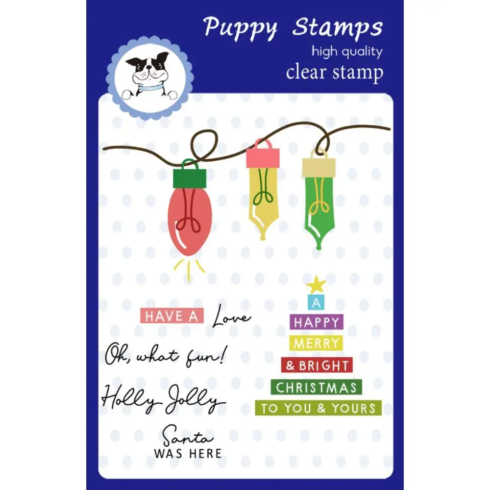 

PUPPY STAMP Joy And light Metal Cutting Dies Clear Stamps Decorating Scrapbook Diy Paper Card Album Mould Embossing Craft 2023