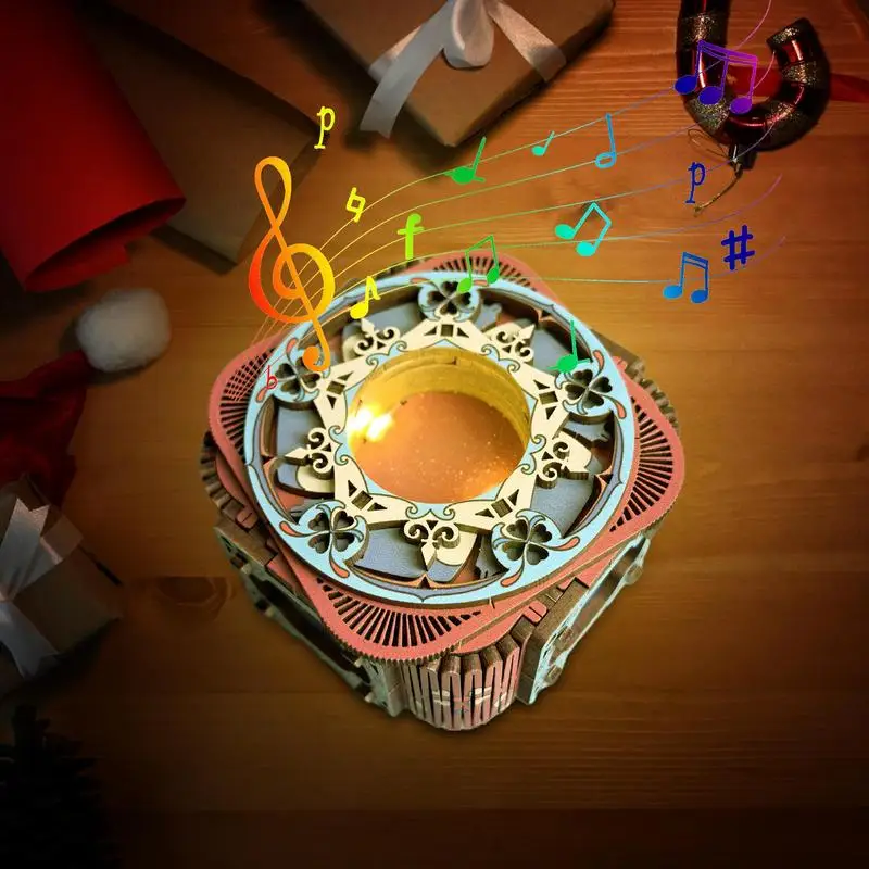 

Деревянная 3D головоломка, музыкальная шкатулка diy, изысканные Обучающие игрушки, модель строительного блока механической конструкции, подарок на день рождения для детей